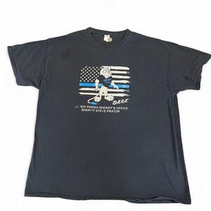 VTG DARE T Shirt Caddo Parish Sheriff Steve Prator Lion 2XL Fruit Of Loom‎ HD